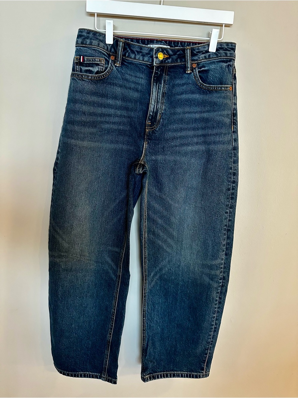 Tommy Hilfiger High-Rise Barrel Leg Dark Blue Jeans